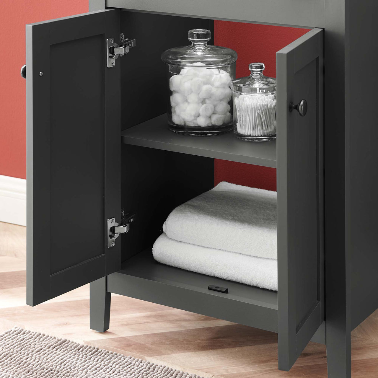 Tucker Vanity Unit, Small, Gray & Black