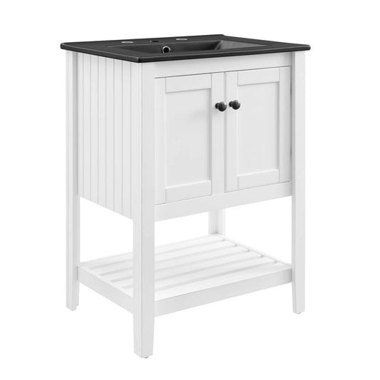 Carlyle Vanity Unit, Small, White & Black