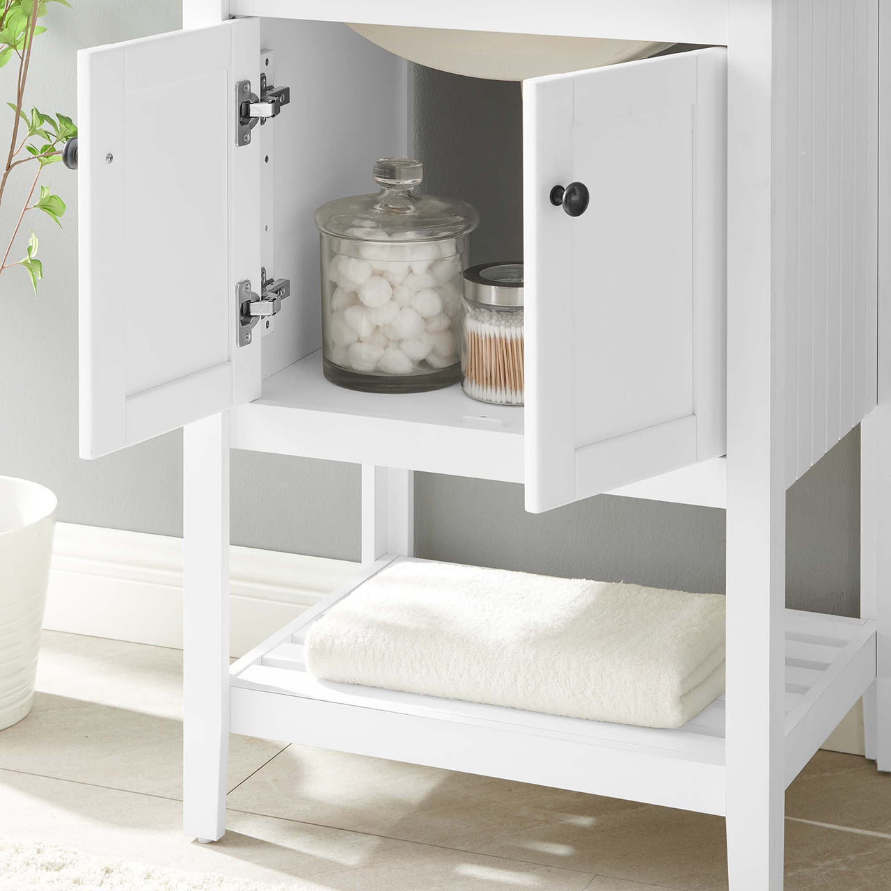Carlyle Vanity Unit, Small, White & Black