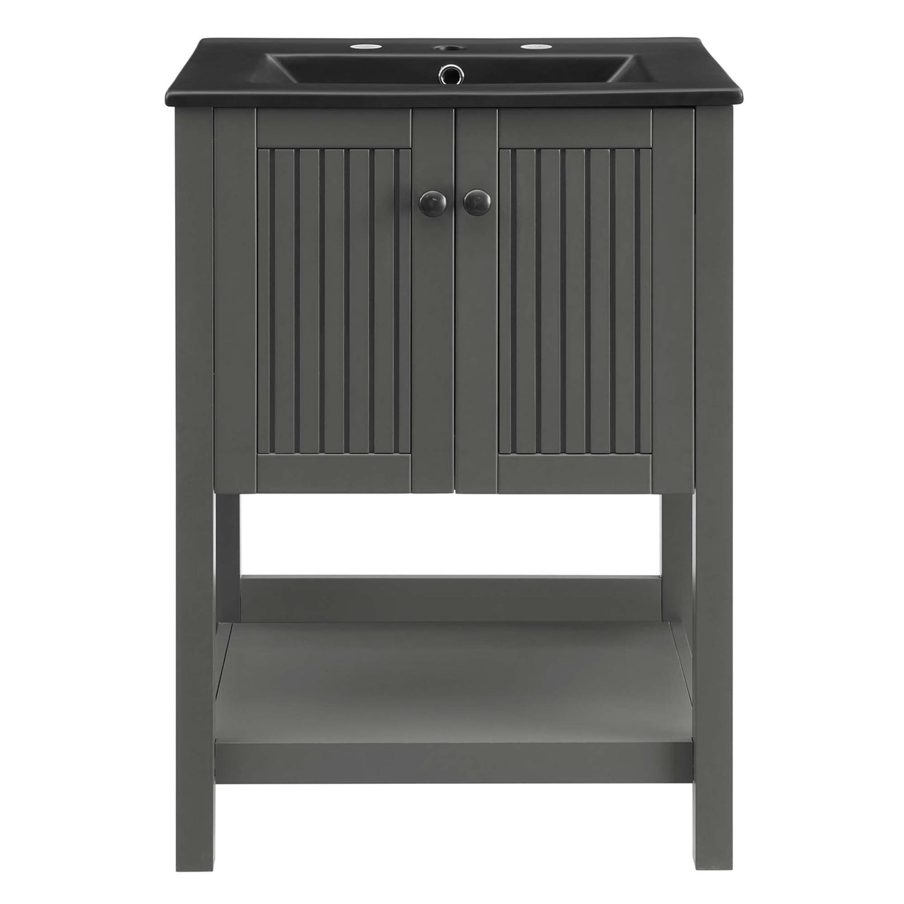 Barn Vanity Unit, Small, Gray & Black