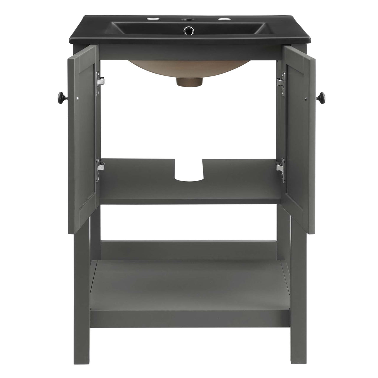 Barn Vanity Unit, Small, Gray & Black