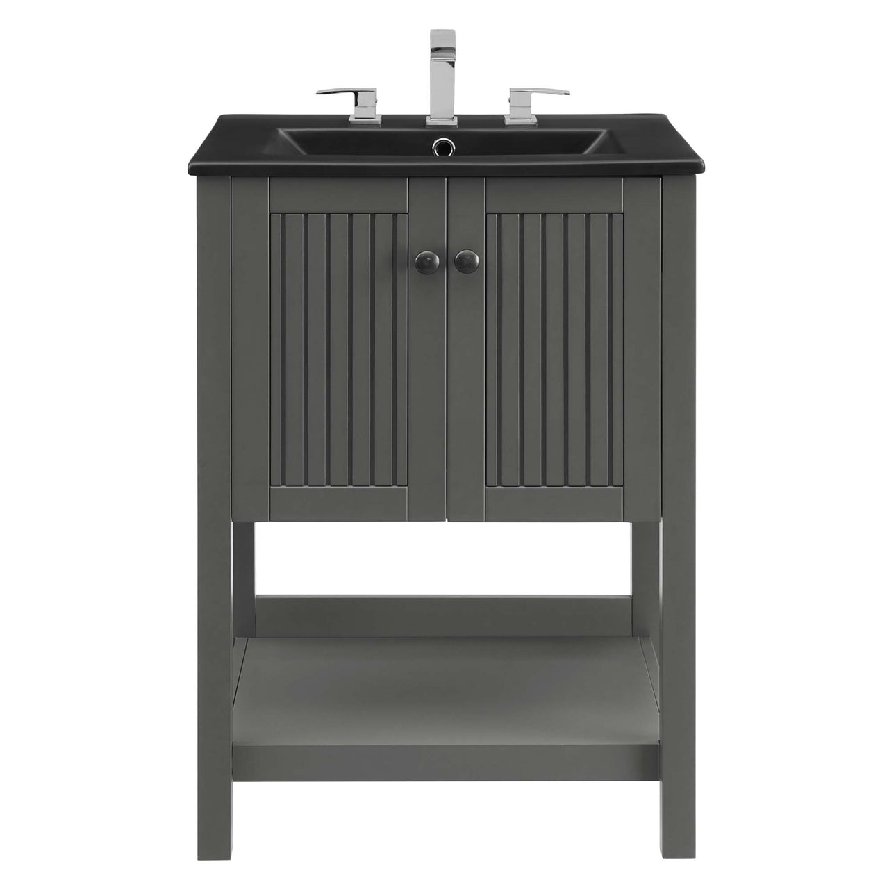 Barn Vanity Unit, Small, Gray & Black