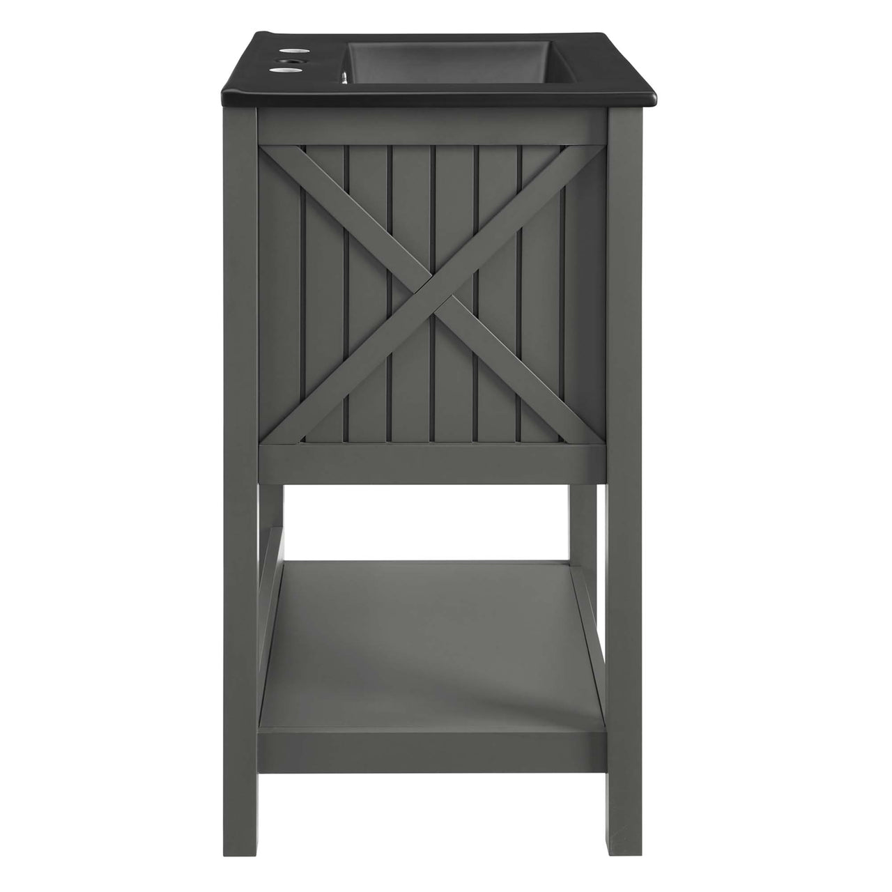 Barn Vanity Unit, Small, Gray & Black
