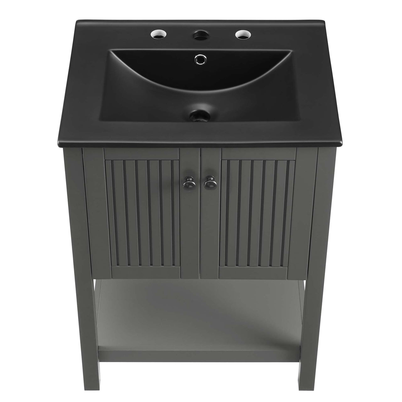 Barn Vanity Unit, Small, Gray & Black
