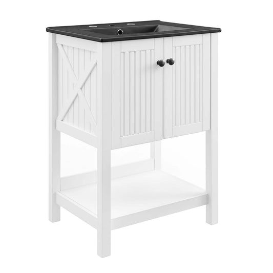 Barn Vanity Unit, Small, White & Black
