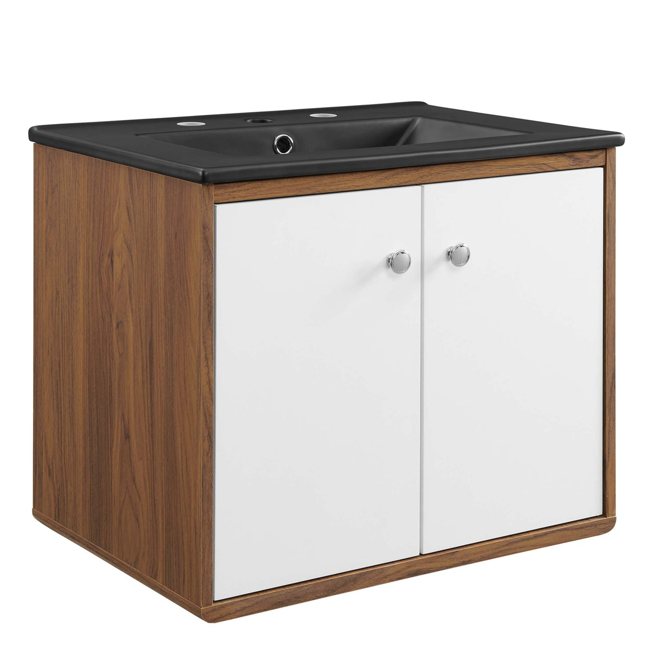 Erisen Floating Vanity Unit, Small, White & Black