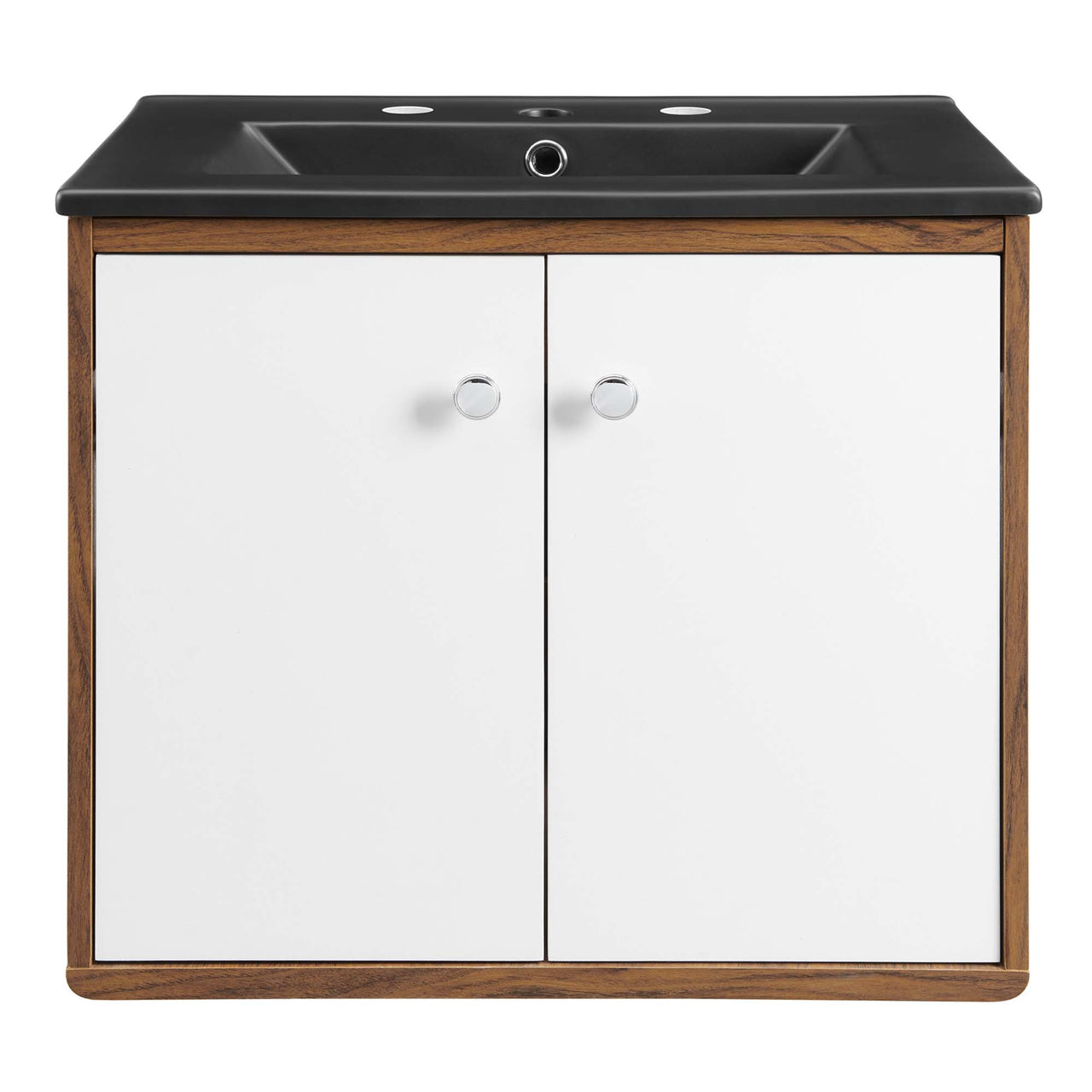 Erisen Floating Vanity Unit, Small, White & Black