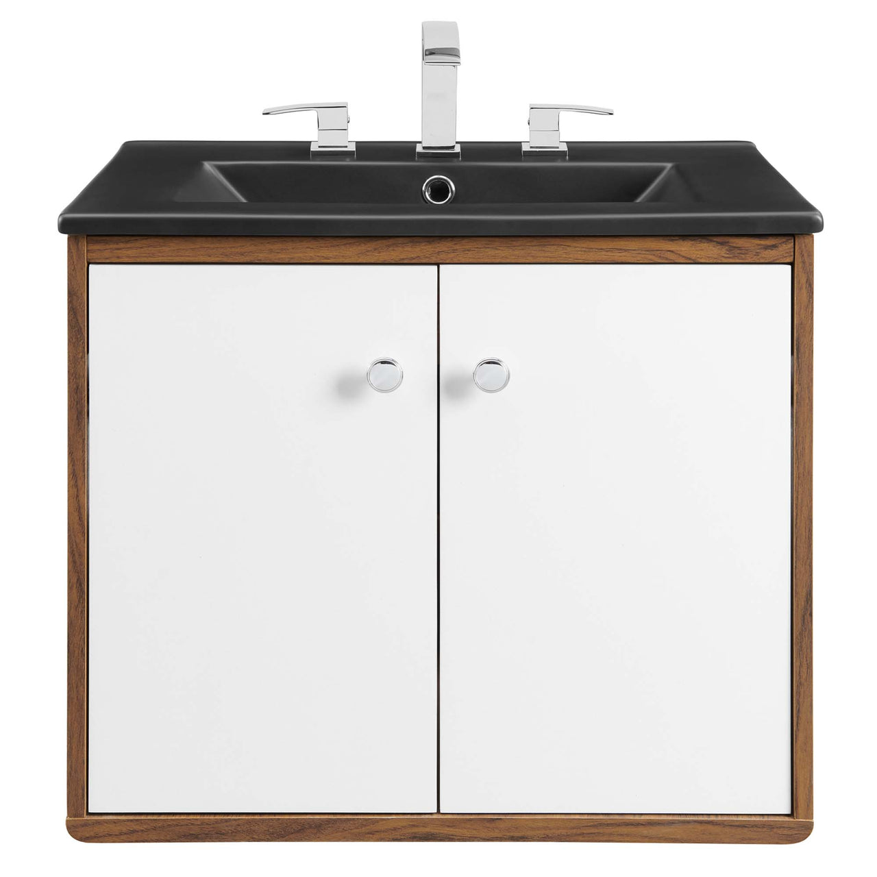 Erisen Floating Vanity Unit, Small, White & Black