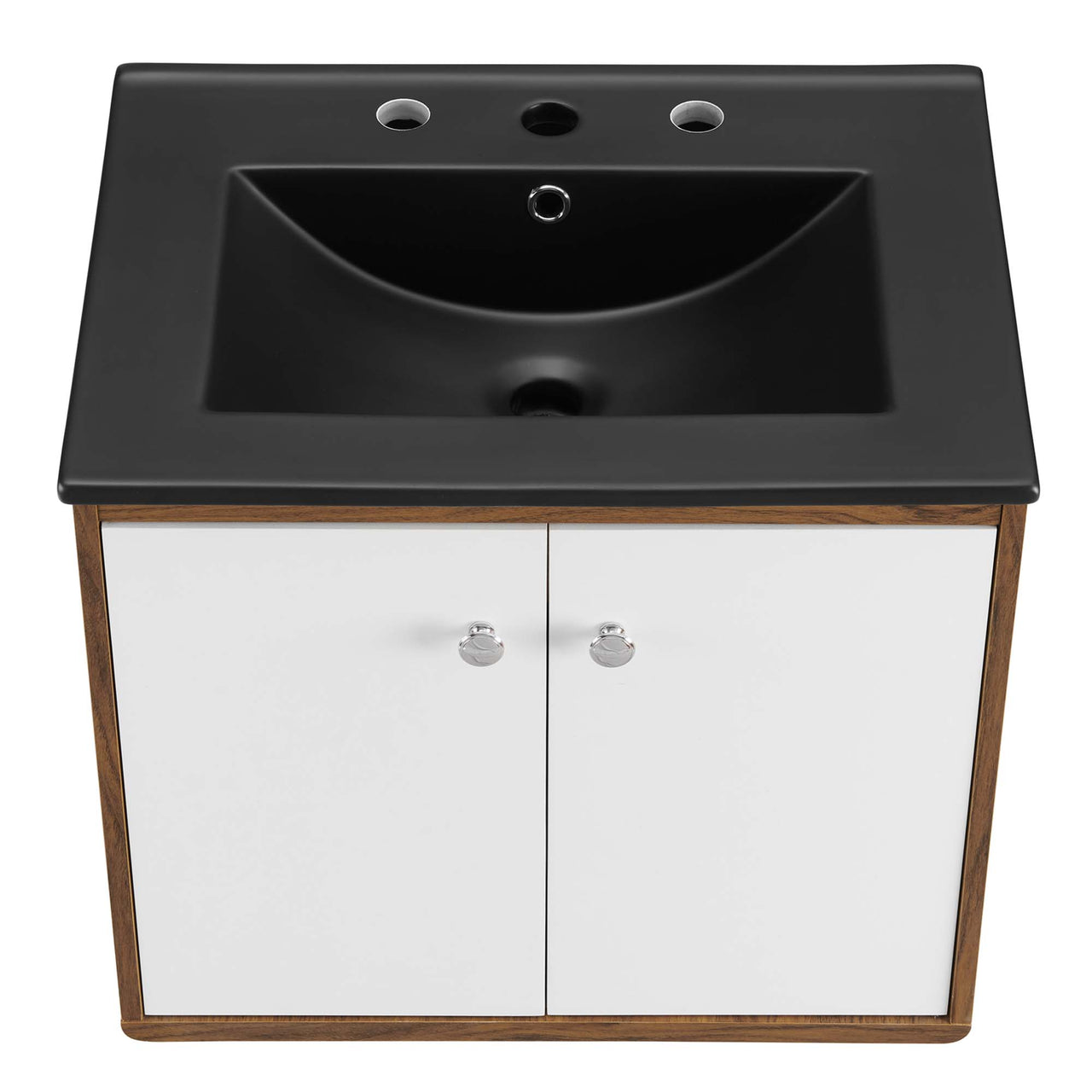 Erisen Floating Vanity Unit, Small, White & Black