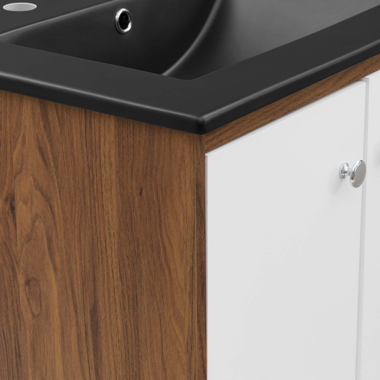 Erisen Floating Vanity Unit, Small, White & Black