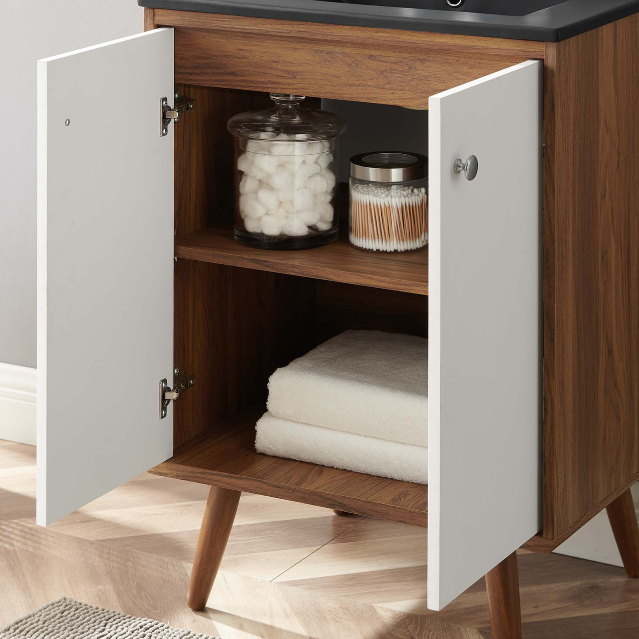 Erisen Vanity Unit, Small, White & Black