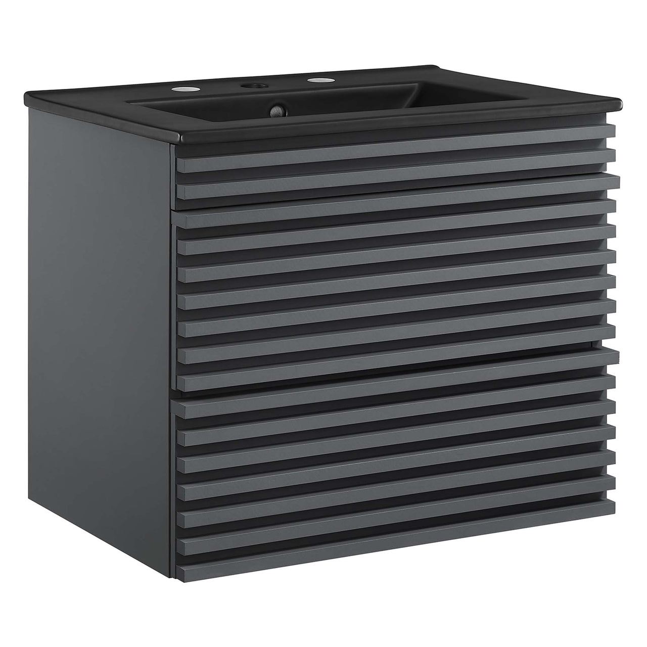 Ventra Floating Vanity Unit, Small, Gray & Black