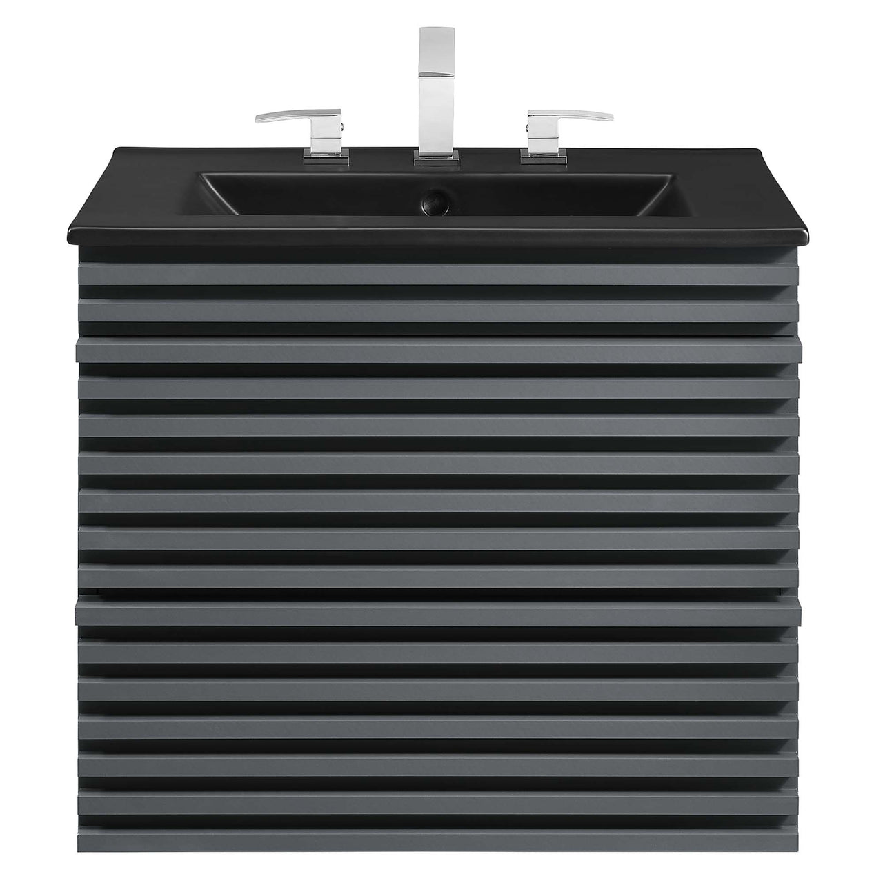 Ventra Floating Vanity Unit, Small, Gray & Black
