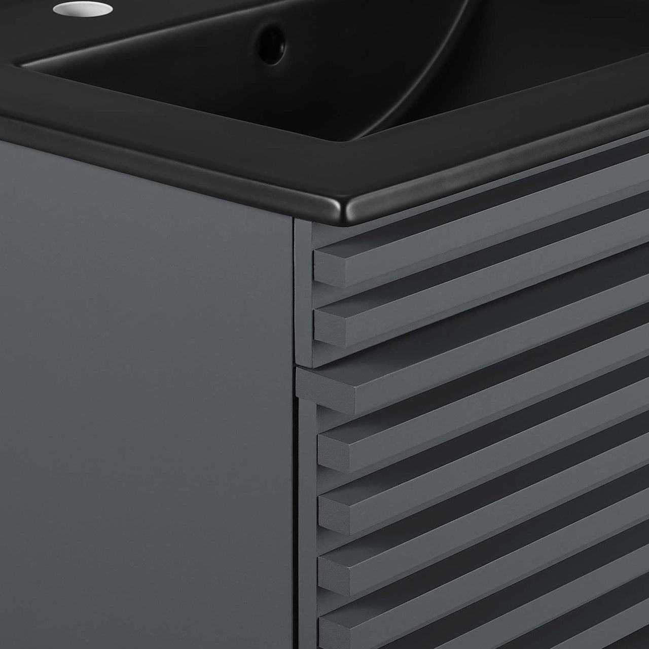 Ventra Floating Vanity Unit, Small, Gray & Black