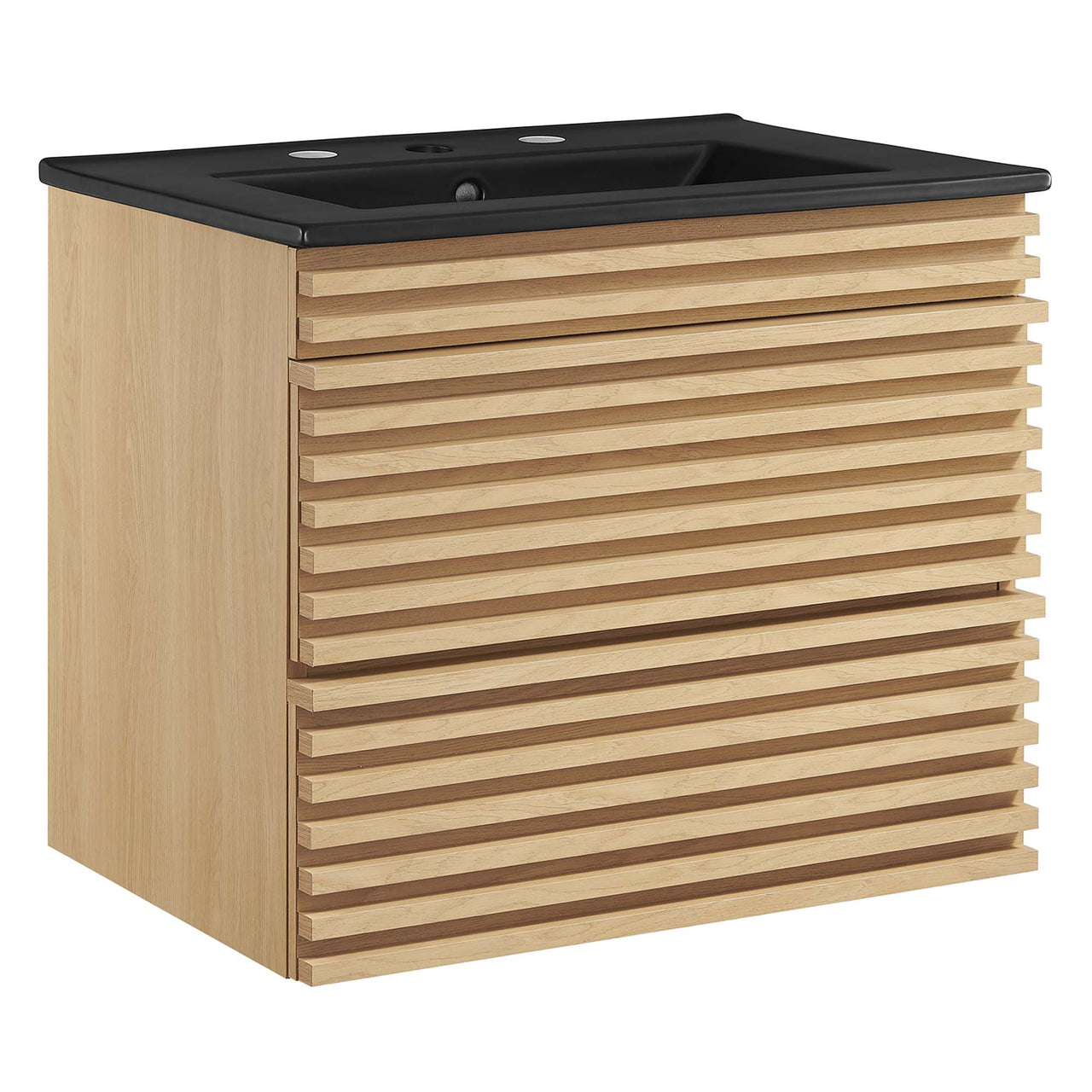 Ventra Floating Vanity Unit, Small, Oak & Black