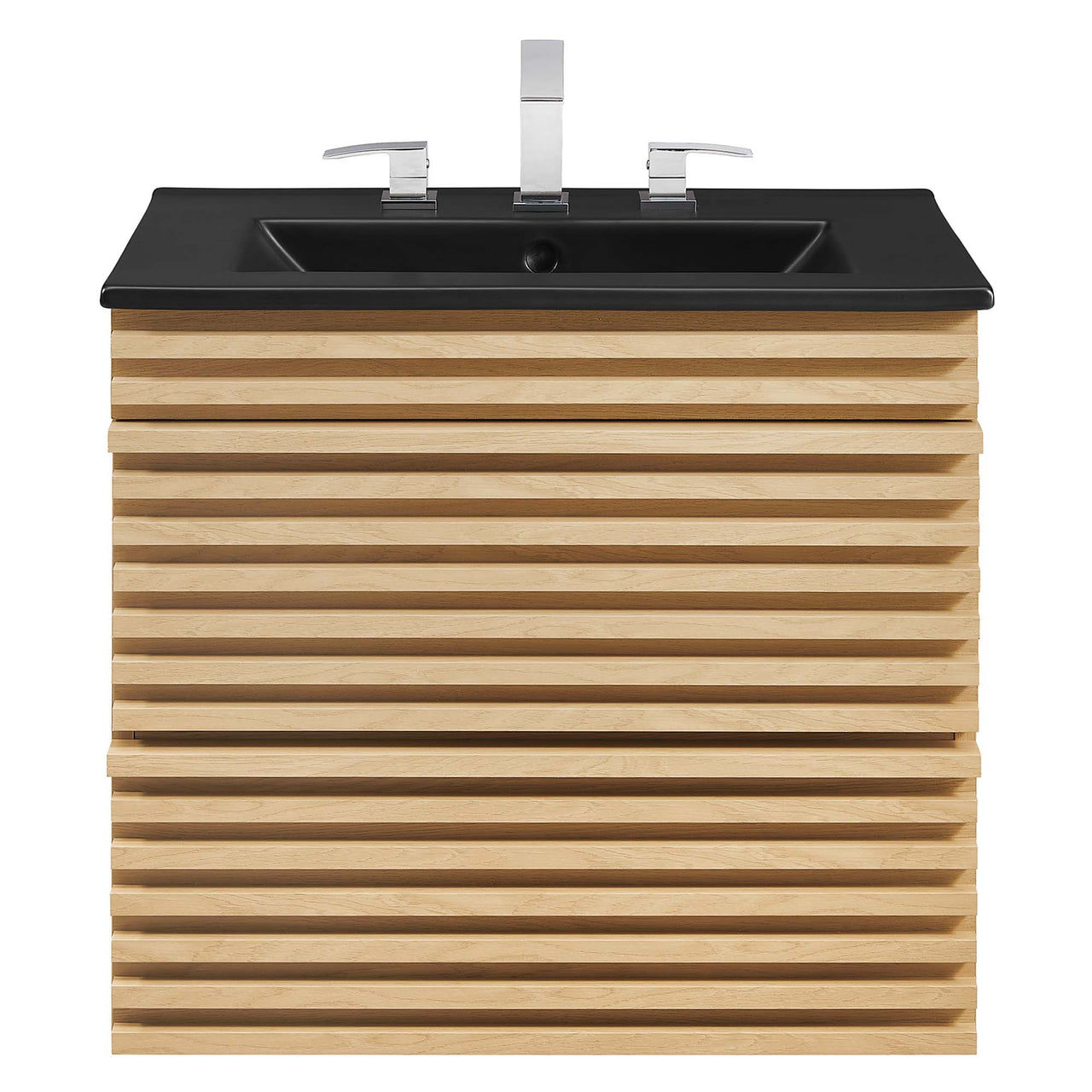 Ventra Floating Vanity Unit, Small, Oak & Black