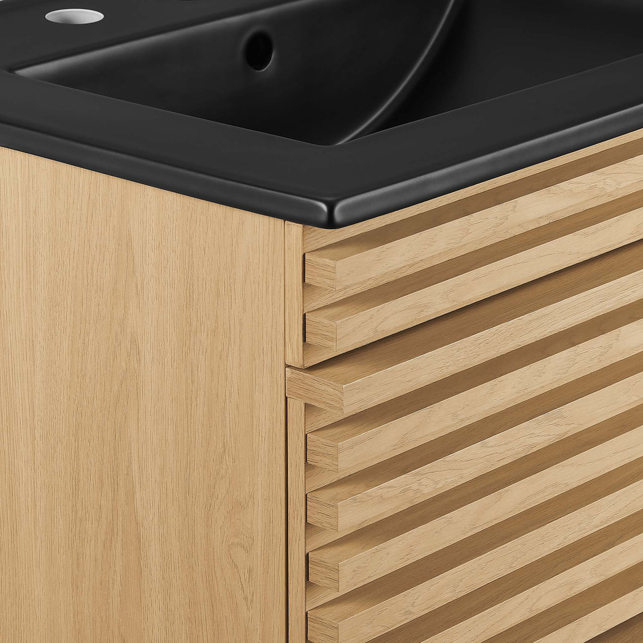 Ventra Floating Vanity Unit, Small, Oak & Black