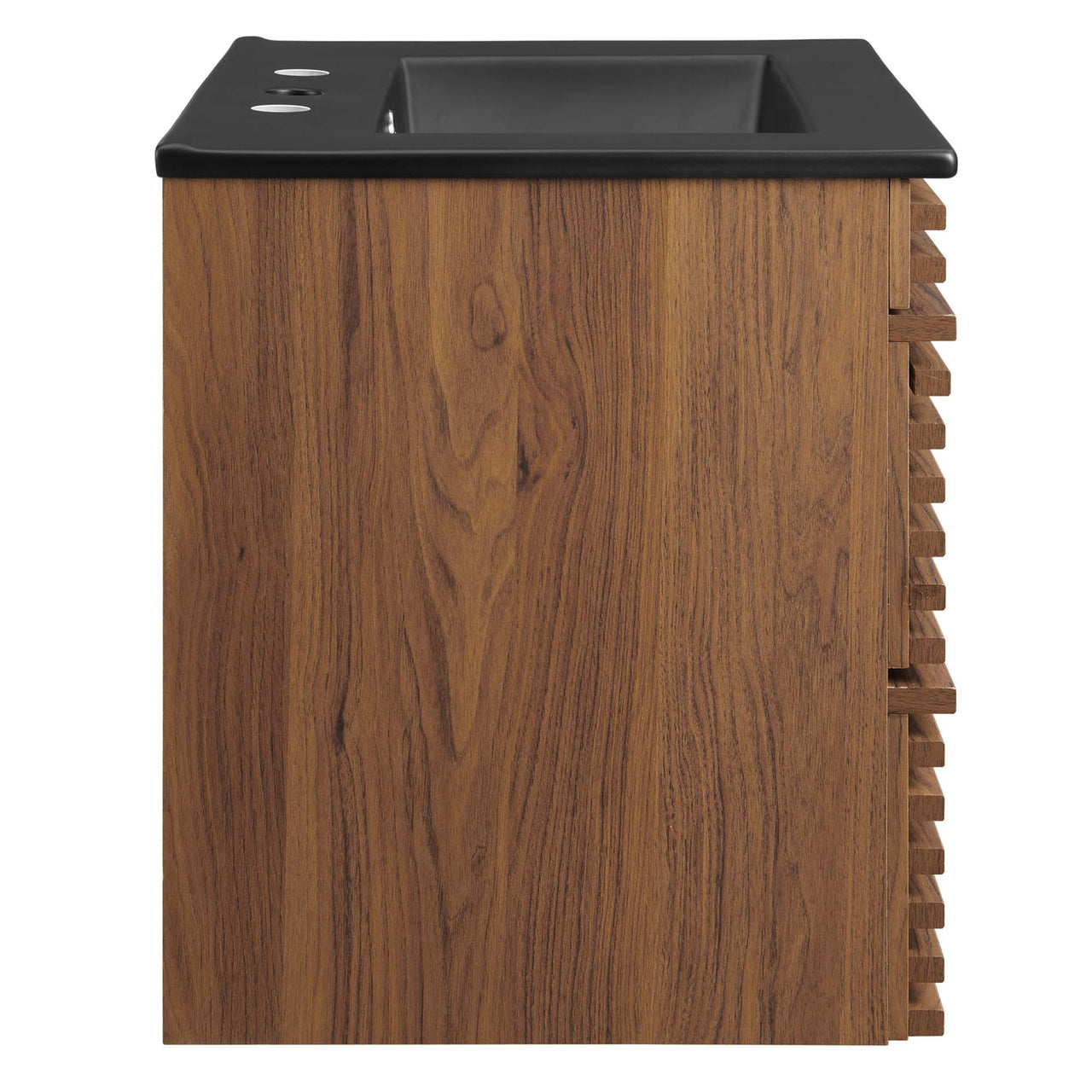 Ventra Floating Vanity Unit, Small, Walnut & Black