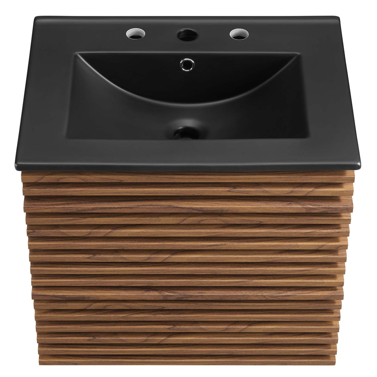 Ventra Floating Vanity Unit, Small, Walnut & Black