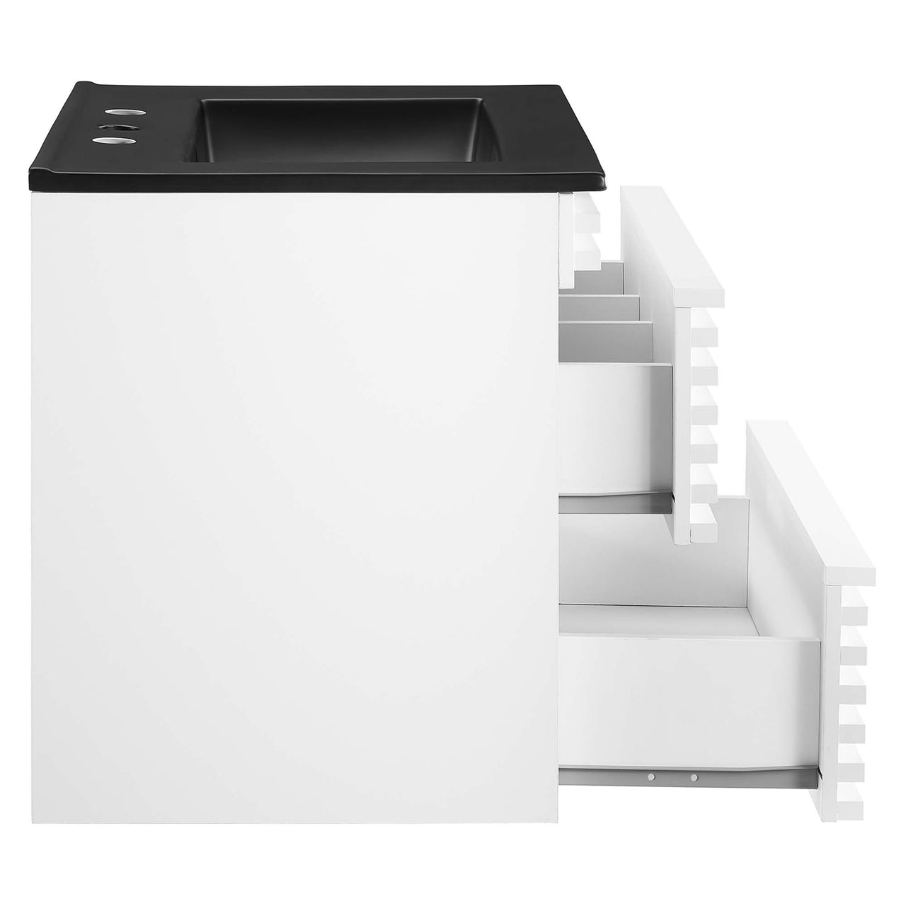 Ventra Floating Vanity Unit, Small, White & Black