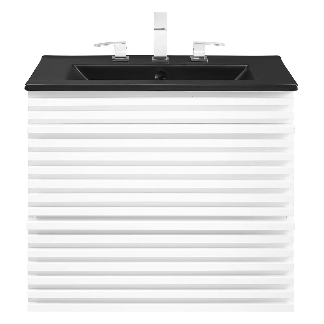 Ventra Floating Vanity Unit, Small, White & Black