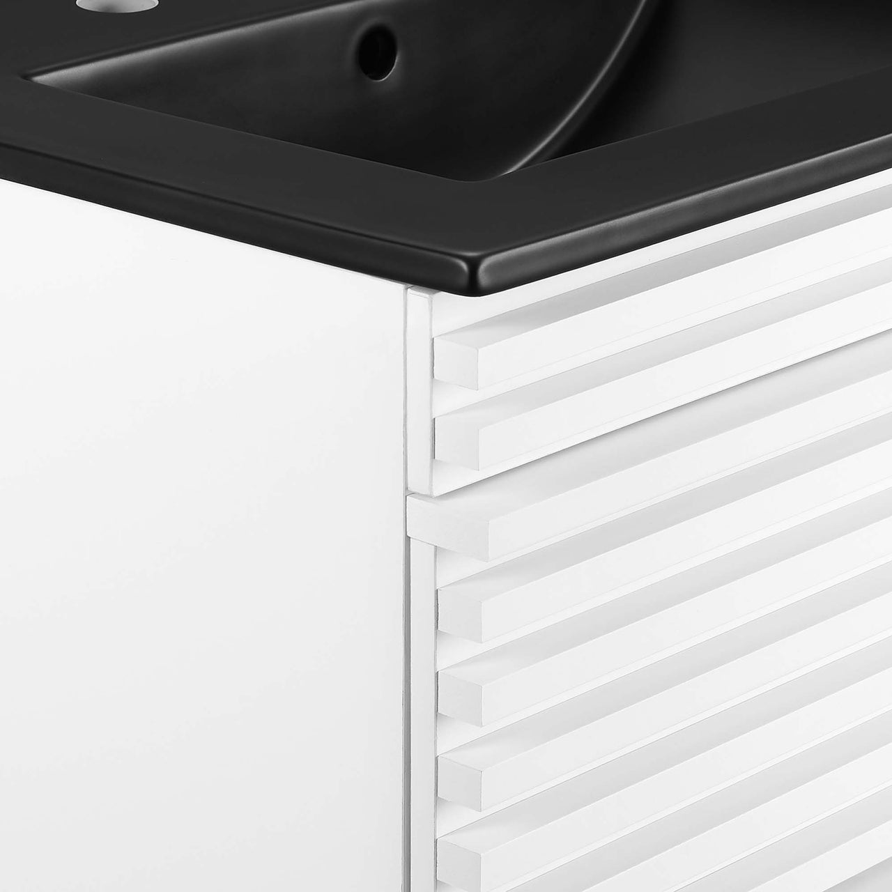 Ventra Floating Vanity Unit, Small, White & Black