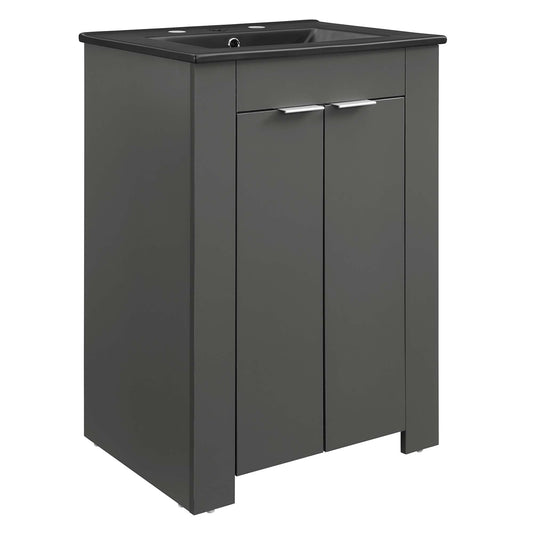 Maveen Vanity Unit, Small, Gray & Black