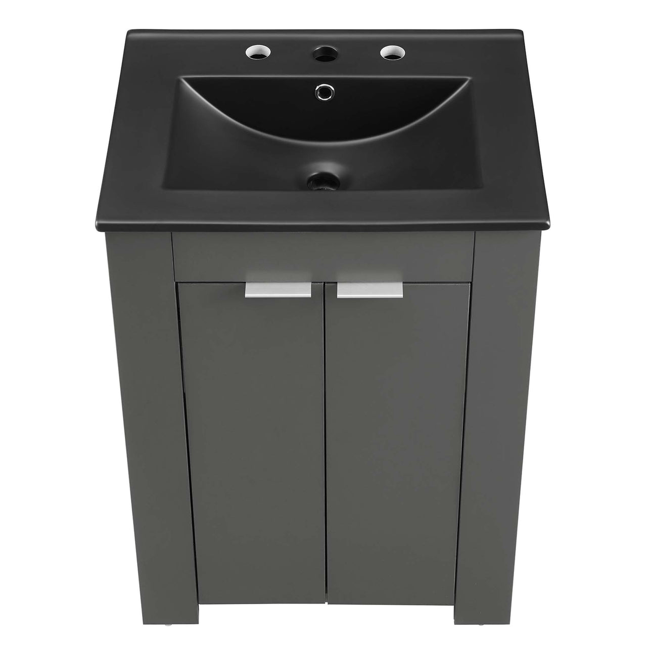 Maveen Vanity Unit, Small, Gray & Black
