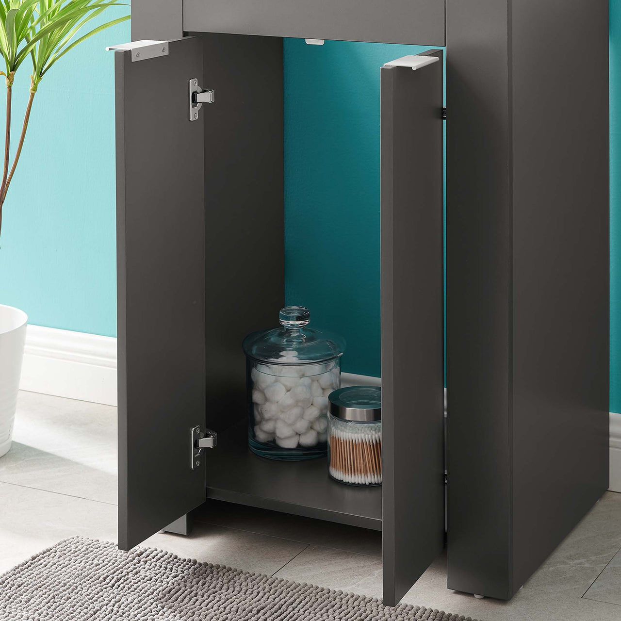 Maveen Vanity Unit, Small, Gray & Black