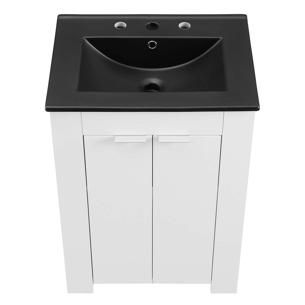Maveen Vanity Unit, Small, White & Black