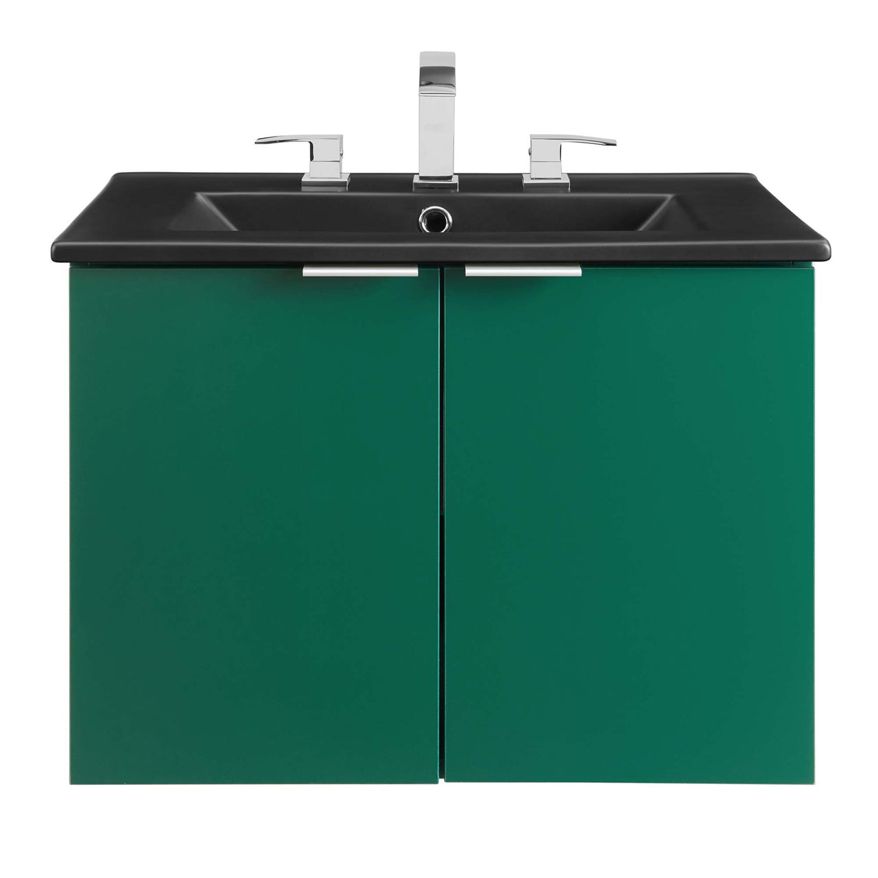 Maveen Floating Vanity Unit, Small, Green & Black