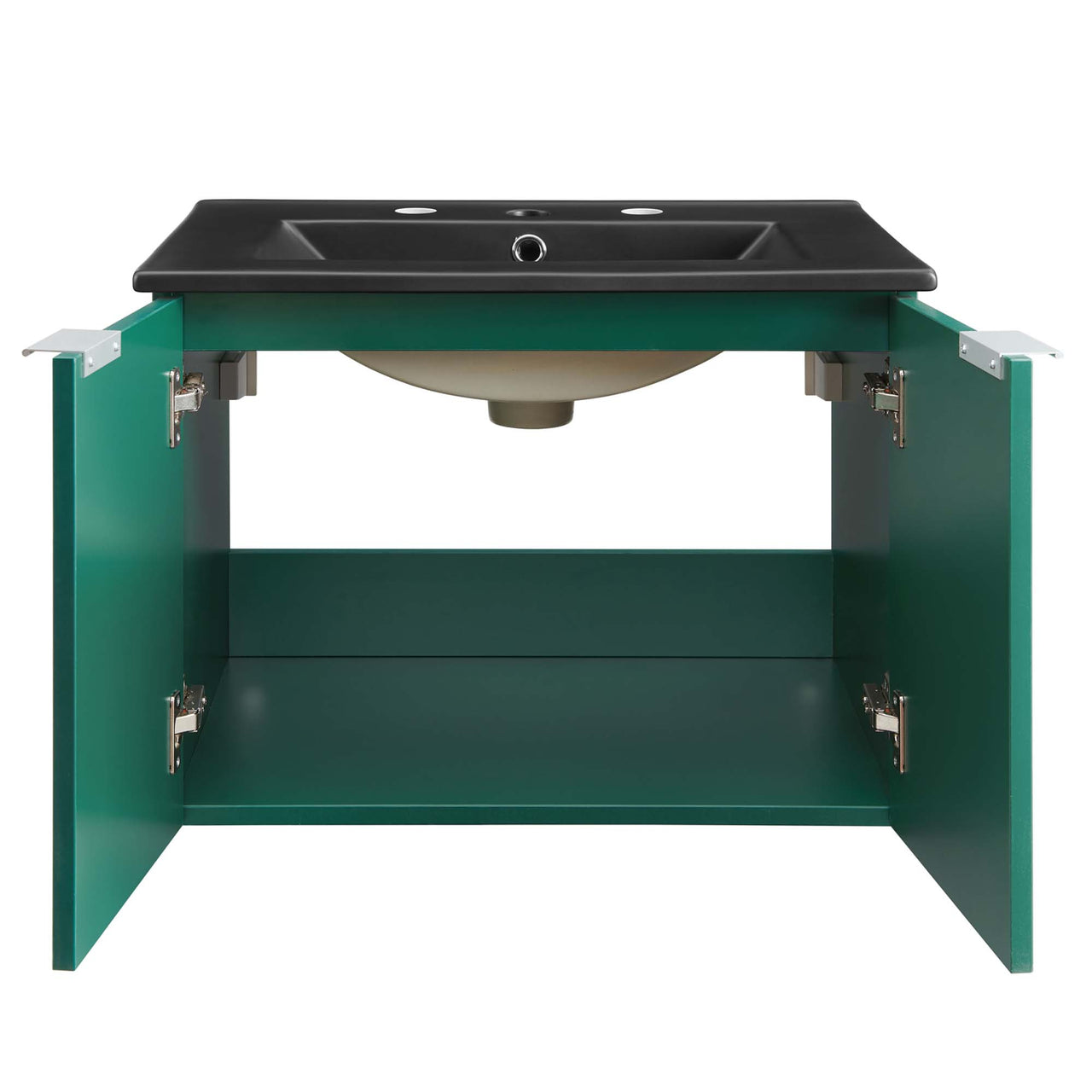 Maveen Floating Vanity Unit, Small, Green & Black