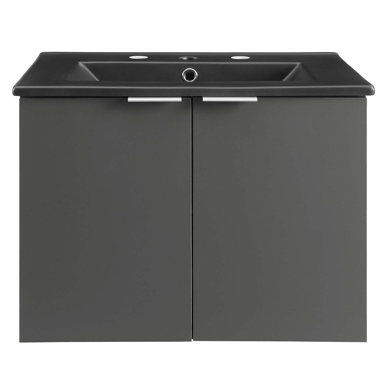 Maveen Floating Vanity Unit, Small, Gray & Black