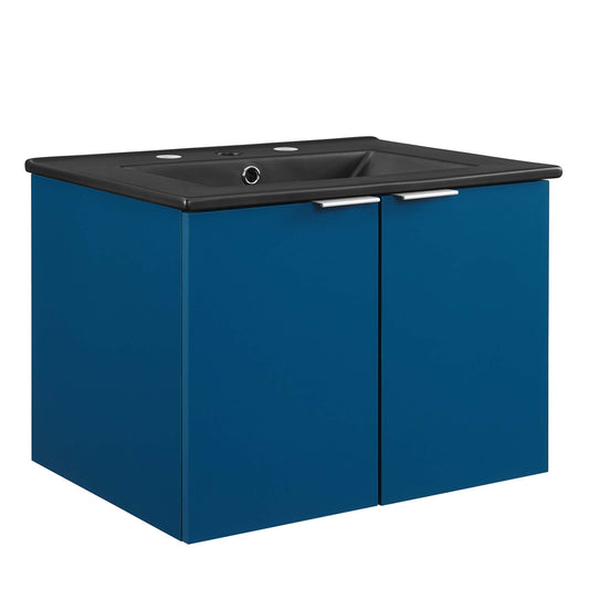 Maveen Floating Vanity Unit, Small, Navy & Black