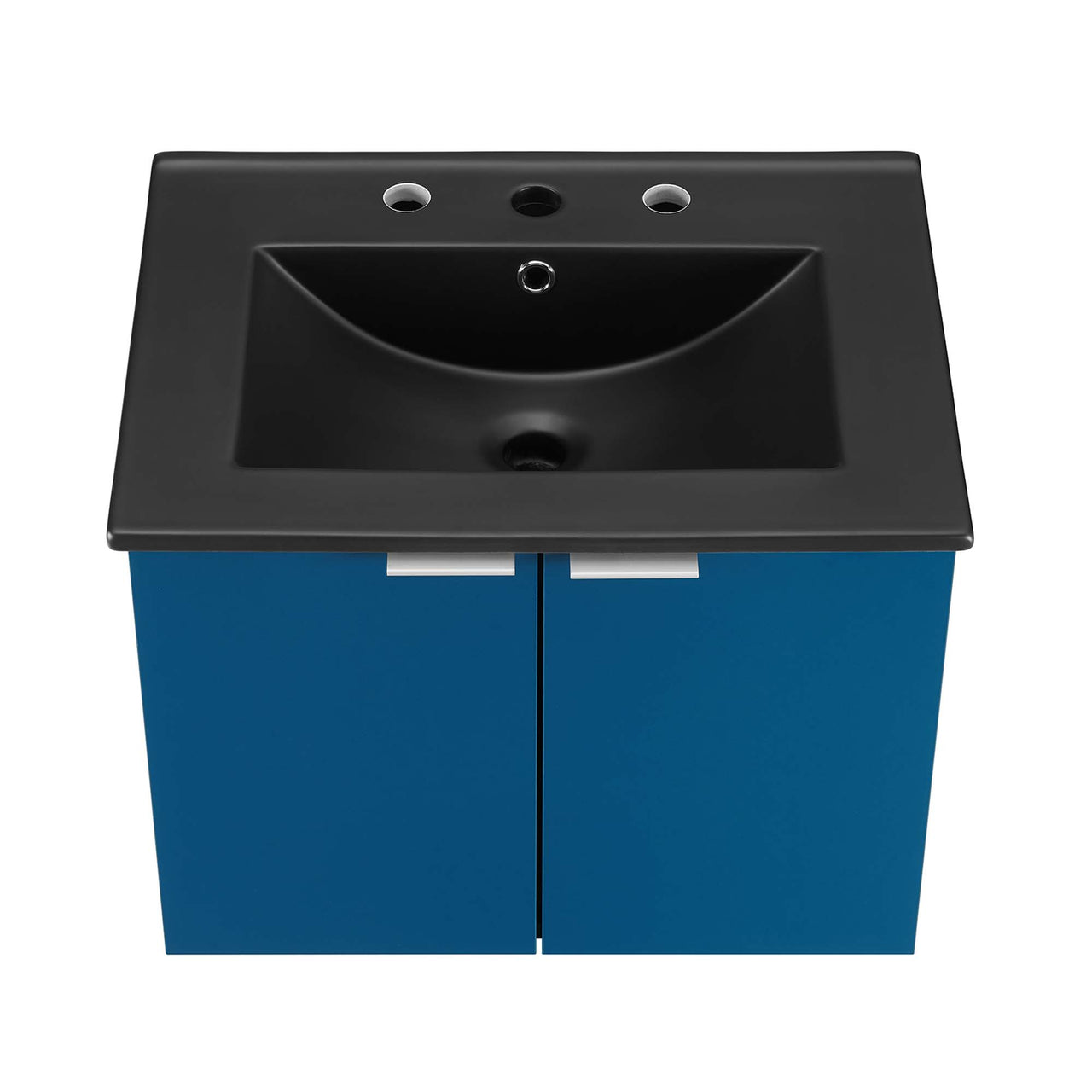 Maveen Floating Vanity Unit, Small, Navy & Black