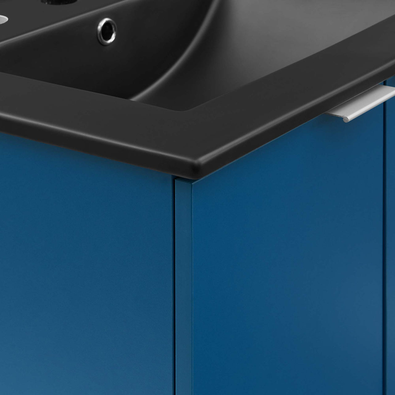 Maveen Floating Vanity Unit, Small, Navy & Black