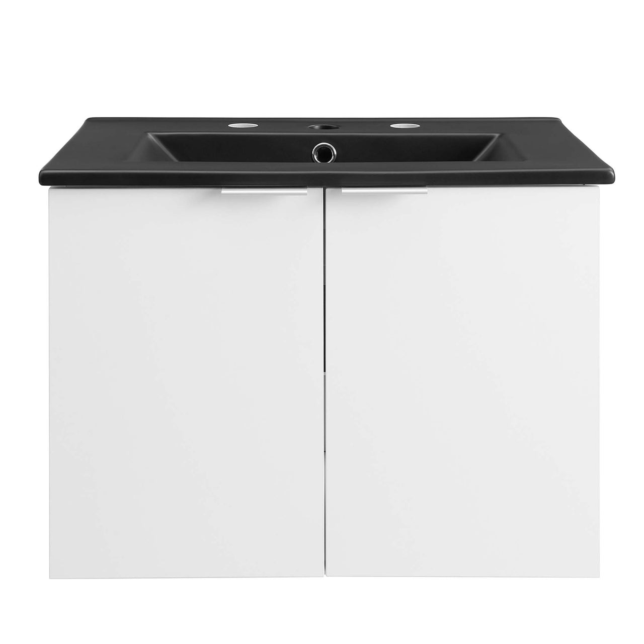 Maveen Floating Vanity Unit, Small, White & Black