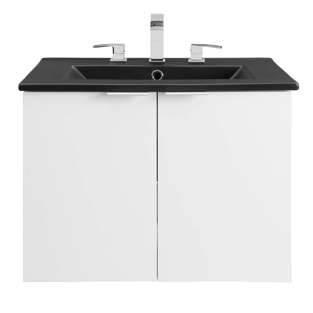 Maveen Floating Vanity Unit, Small, White & Black