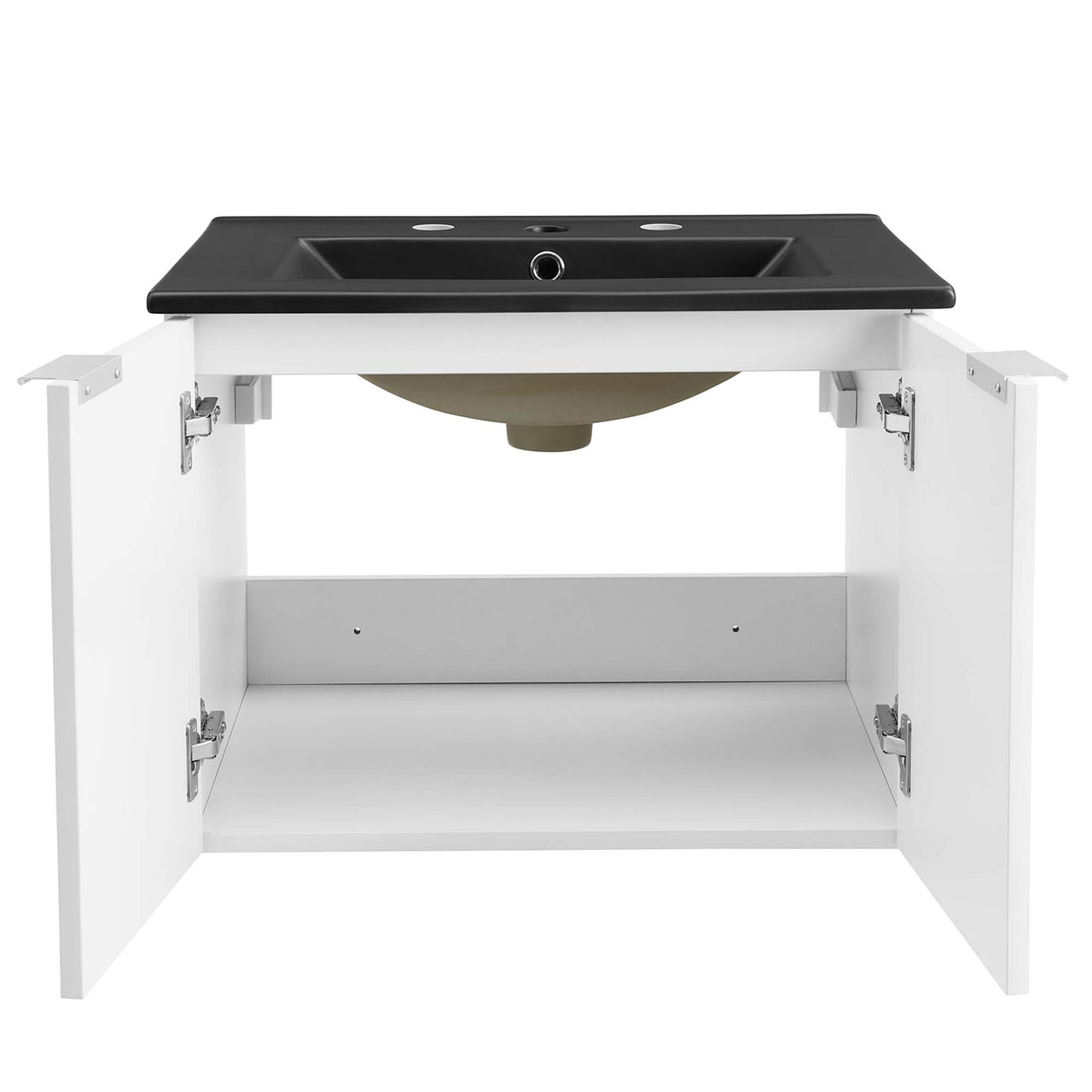 Maveen Floating Vanity Unit, Small, White & Black