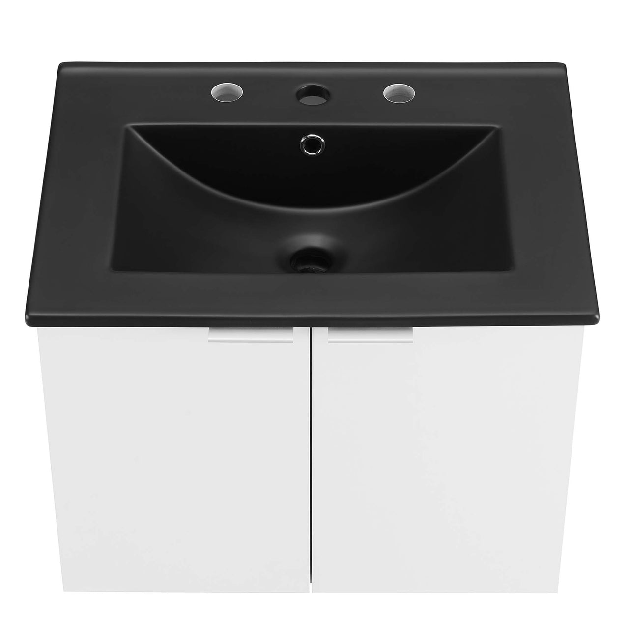 Maveen Floating Vanity Unit, Small, White & Black
