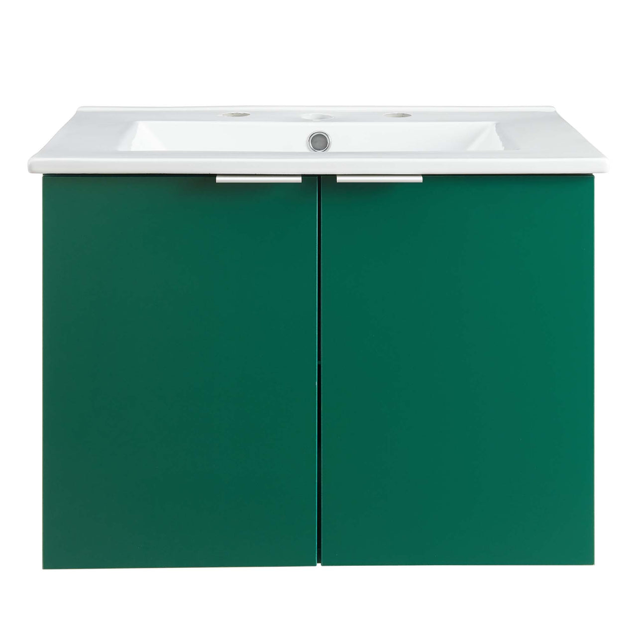 Maveen Floating Vanity Unit, Small, Green & White