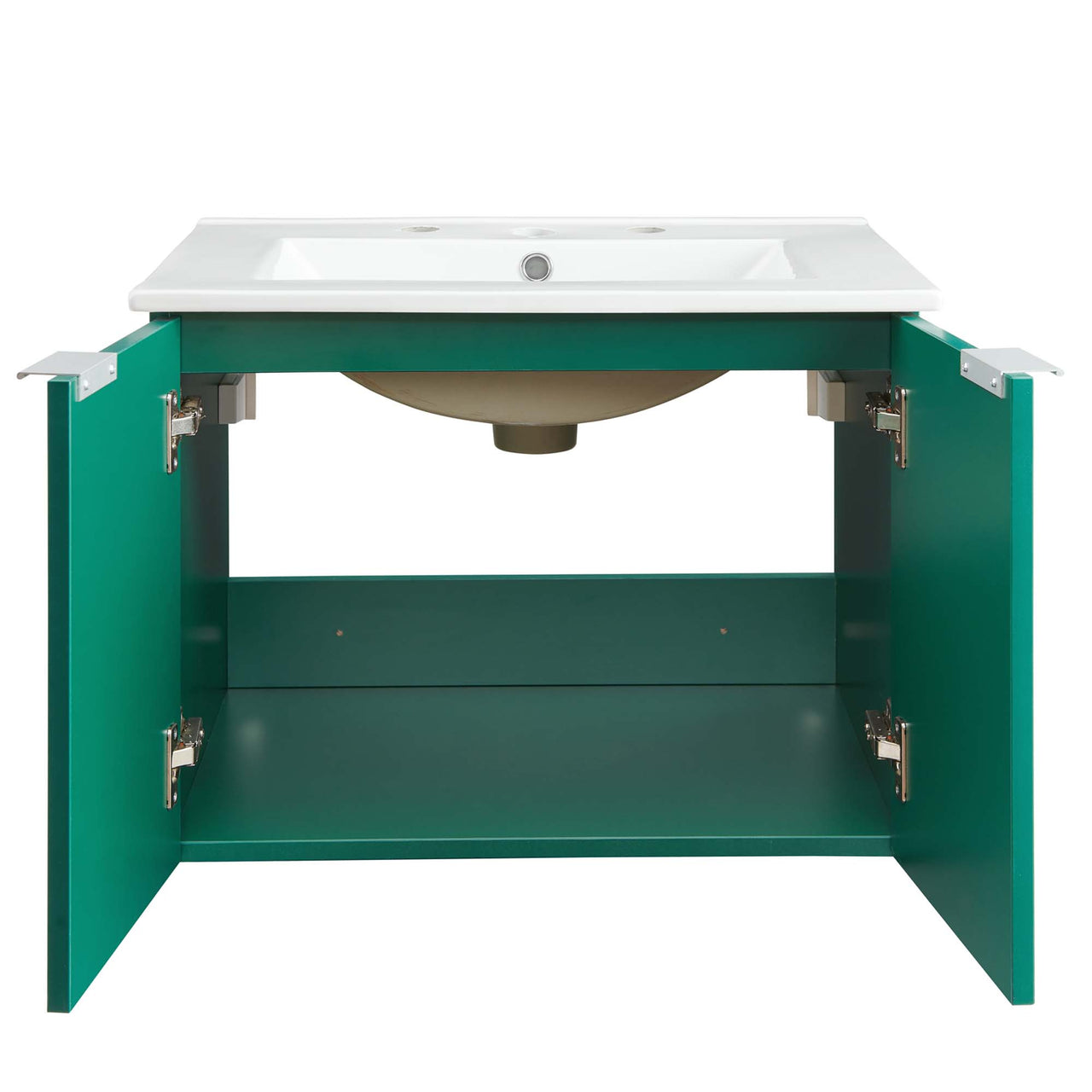 Maveen Floating Vanity Unit, Small, Green & White