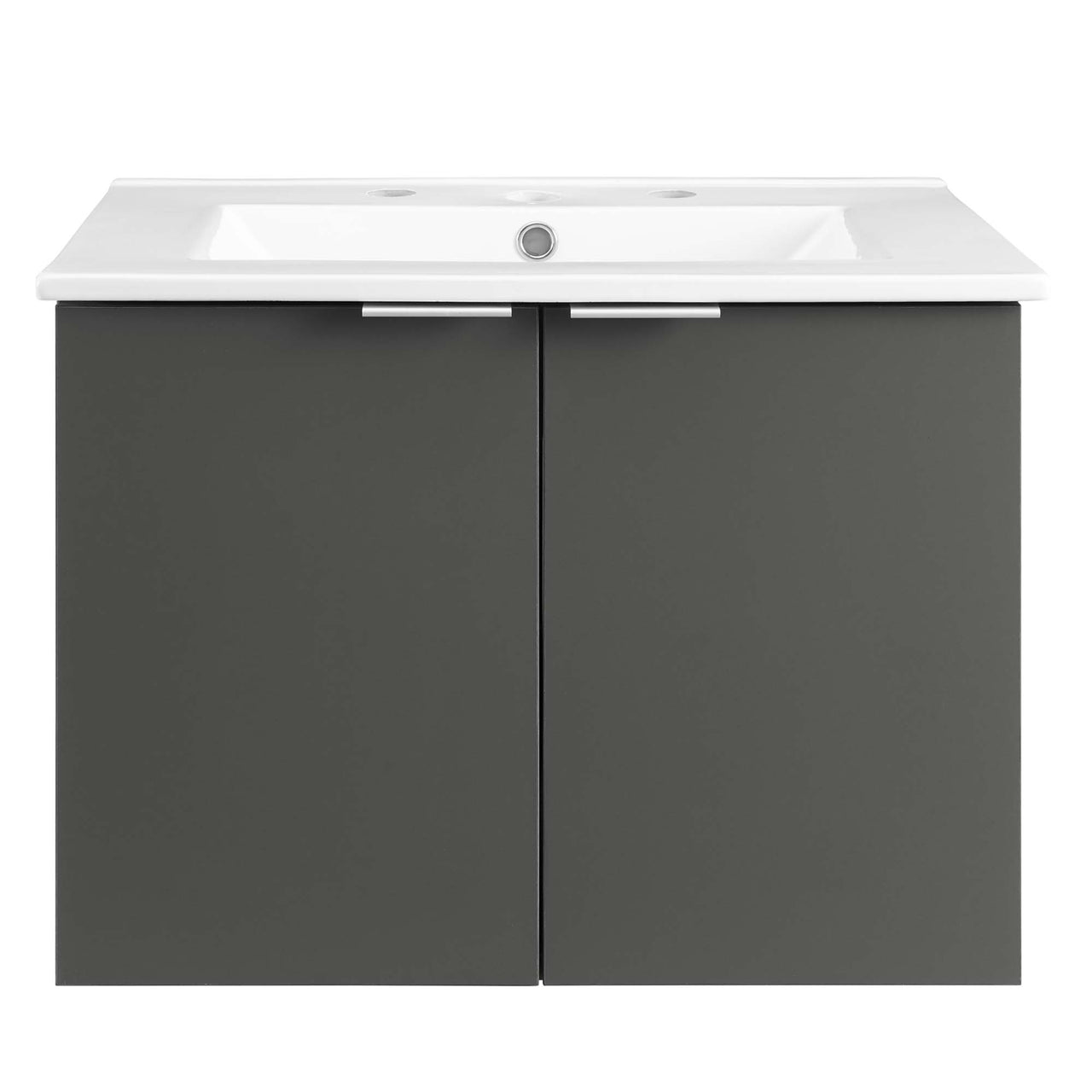 Maveen Floating Vanity Unit, Small, Gray & White