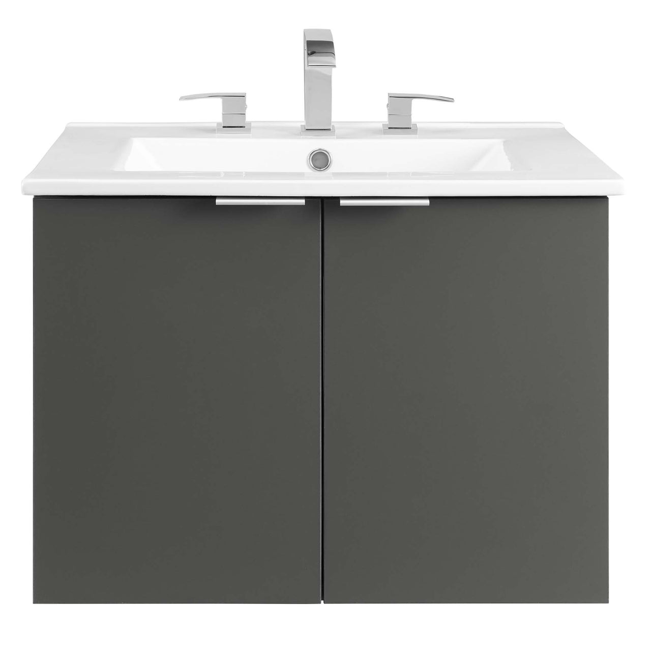 Maveen Floating Vanity Unit, Small, Gray & White