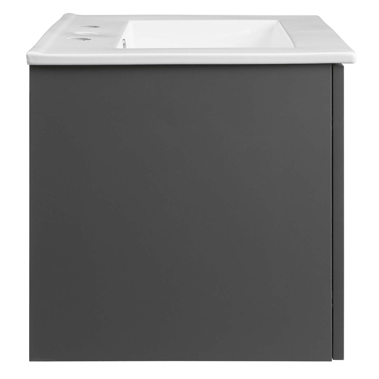 Maveen Floating Vanity Unit, Small, Gray & White