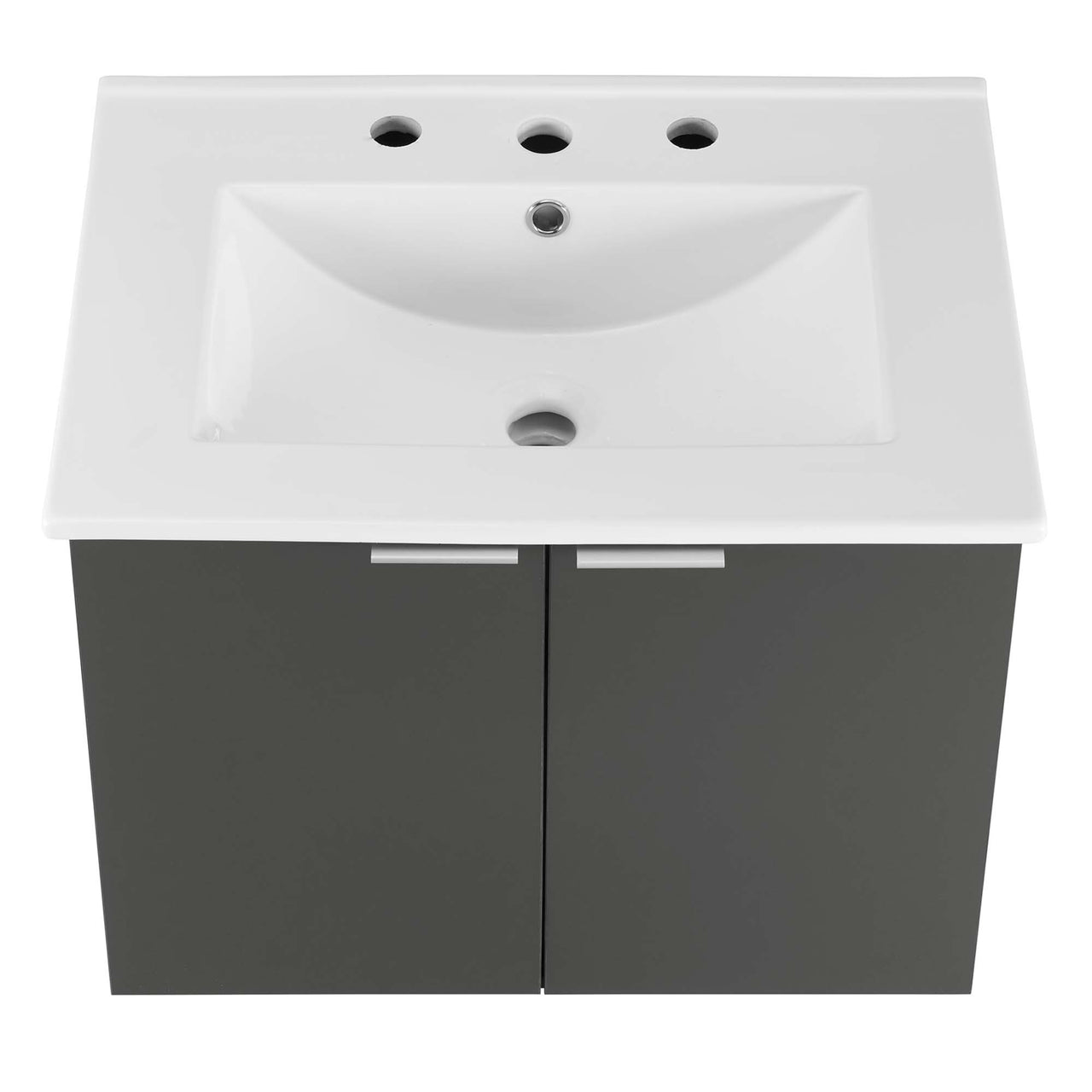 Maveen Floating Vanity Unit, Small, Gray & White