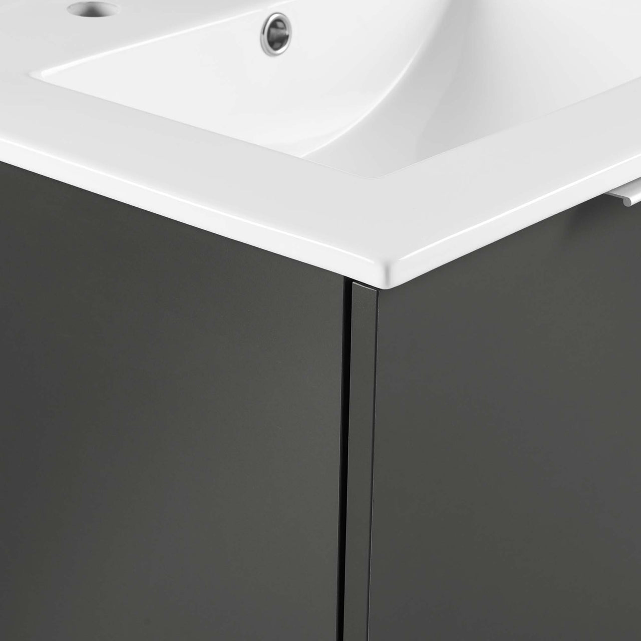 Maveen Floating Vanity Unit, Small, Gray & White