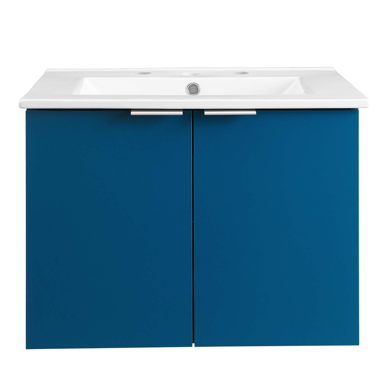 Maveen Floating Vanity Unit, Small, Navy & White