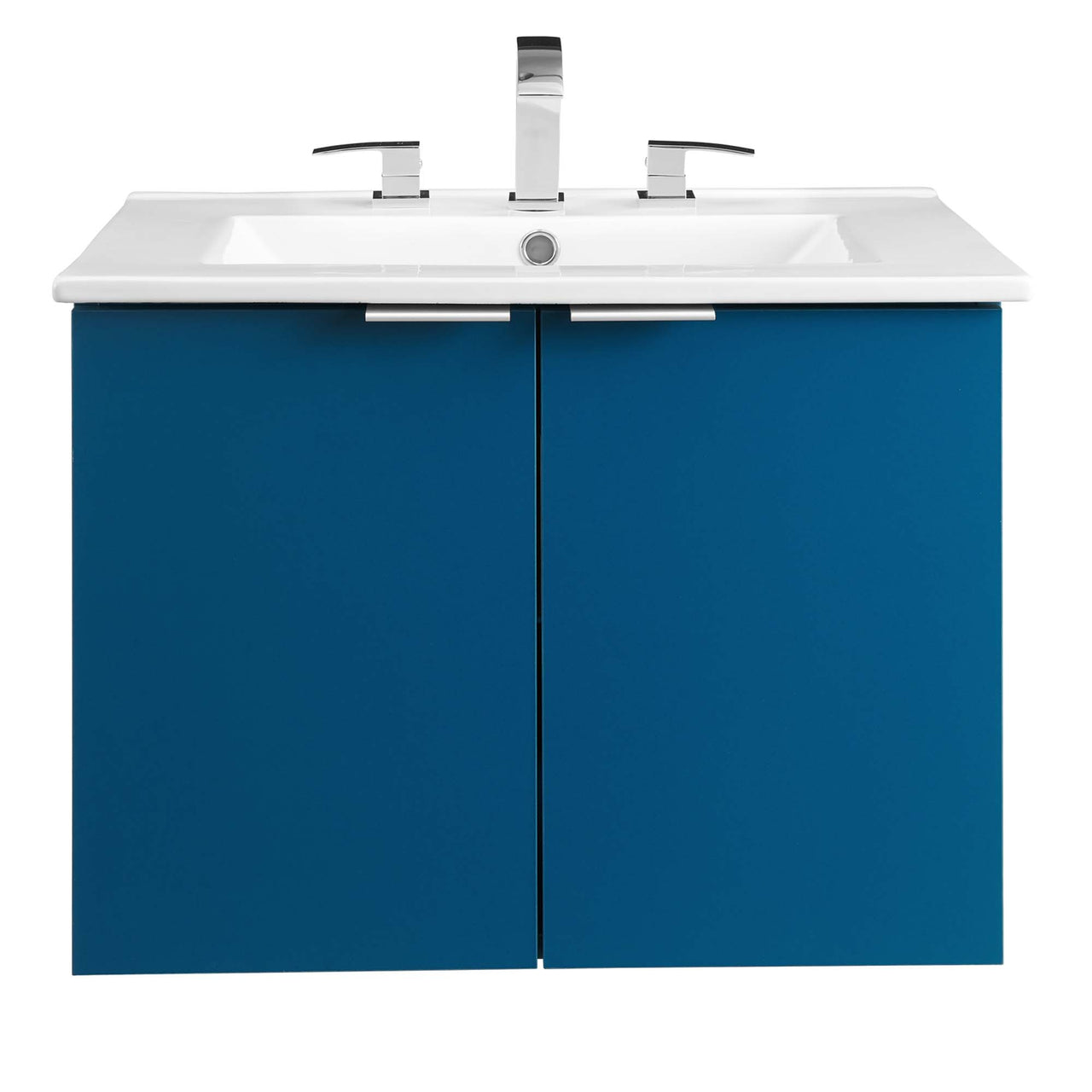 Maveen Floating Vanity Unit, Small, Navy & White