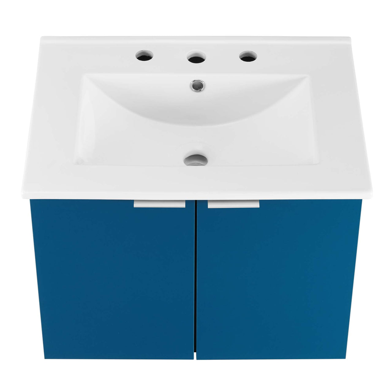 Maveen Floating Vanity Unit, Small, Navy & White